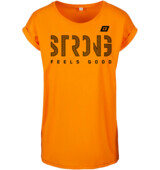 BodyWorld Dámské triko STRONG Pattern Extended Shoulder oranžové