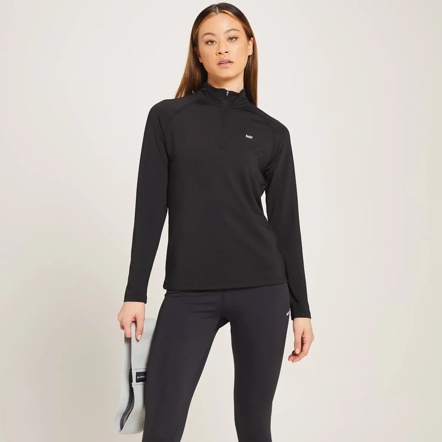 MyProtein Womens Linear Mark Training 1/4 Zip Top black M