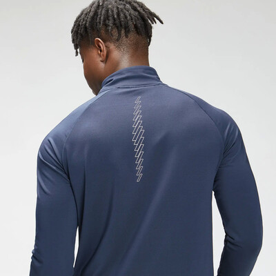 MyProtein Mens Repeat Mark Graphic Training 1/4 Zip petrol blue