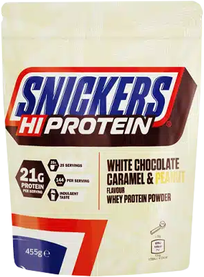 Mars Snickers White HiProtein Powder 455 g ciocolată albă-caramel-alună
