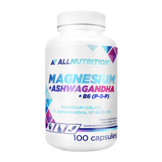 ALLNUTRITION Magnesium + Ashwagandha + B6 (P-5-P) 100 kapslí