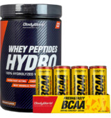 BodyWorld 100% Whey Peptides Hydro 600 g + BCAA Amino Energy Drink 24 x 250 ml