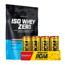 BioTech USA Iso Whey Zero 500 g + BodyWorld BCAA Amino Energy Drink 24 x 250 ml