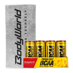 BodyWorld BCAA Amino Energy Drink 24 x 250 ml + Uterák