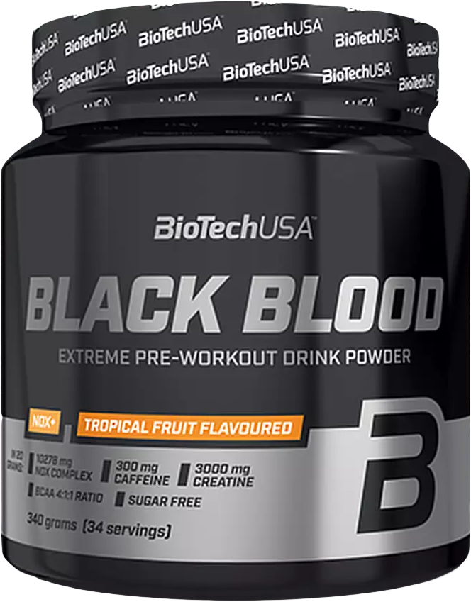 BioTech USA Black Blood NOX+ 340 g owoce tropikalne