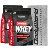 BodyWorld 2x Quantum Whey 2270 g + Fitness-håndklæde GRATIS