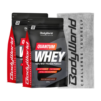 BodyWorld 2x Quantum Whey 2270 g + Fitness ručník ZDARMA