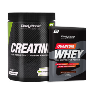 BodyWorld Creatine (Creapure®) 500 g + Quantum Whey 30 g FREE