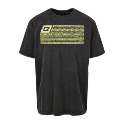 BodyWorld Men's T-shirt Unbeaten Acid Washed Heavy Oversize schwarz