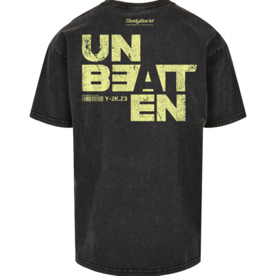 BodyWorld Men's T-shirt Unbeaten Acid Washed Heavy Oversize czarny