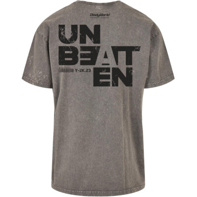BodyWorld Men's T-shirt Unbeaten Acid Washed Heavy Oversize asphalt