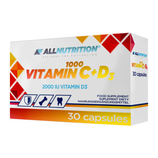 ALLNUTRITION Vitamin C 1000 + D3 30 kapsula