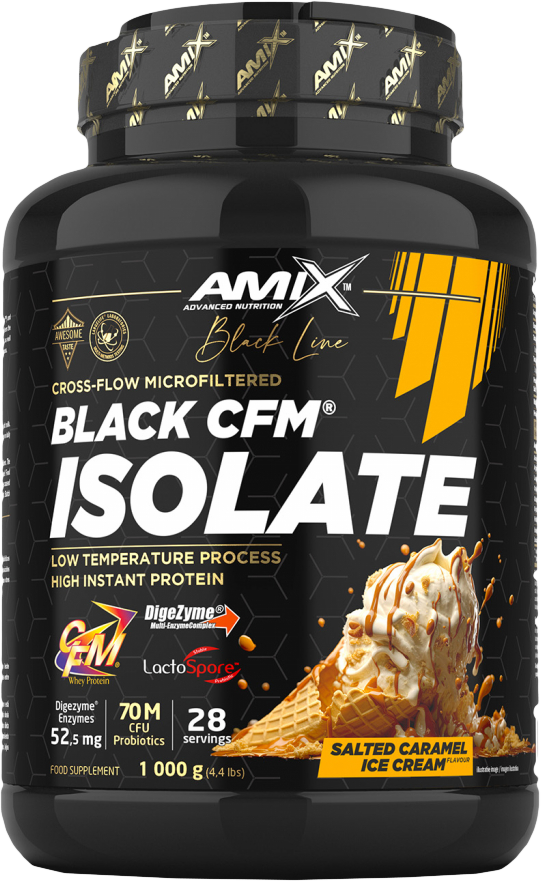 Amix Black CFM Isolate 1000 g jahodový cheesecake
