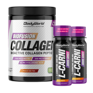 BodyWorld Biofusion Collagen 300 g + 2x L-Carnitine 3000 Shot 80 ml GRATIS