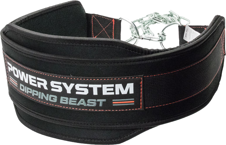 Power System Neoprene Dip Belt with Chain Dipping Beast PS 3860 negru / roșu universal