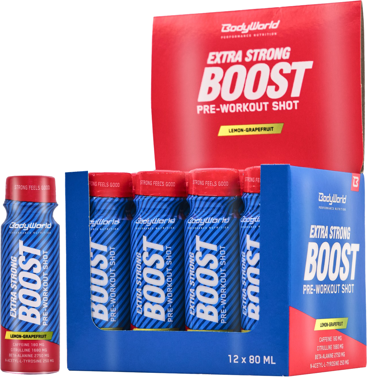 12x BodyWorld Boost Shot 80 ml citrón-grep