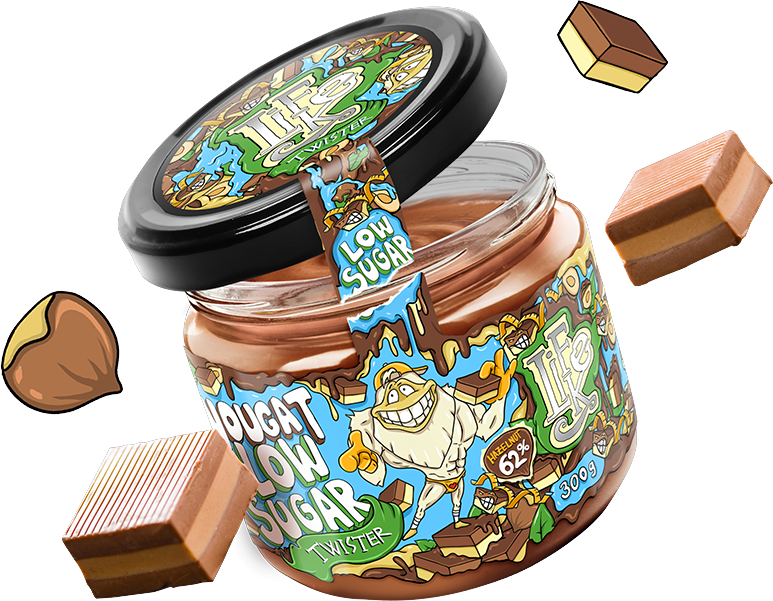 LifeLike Nougat Low Sugar Twister 300 g nugát