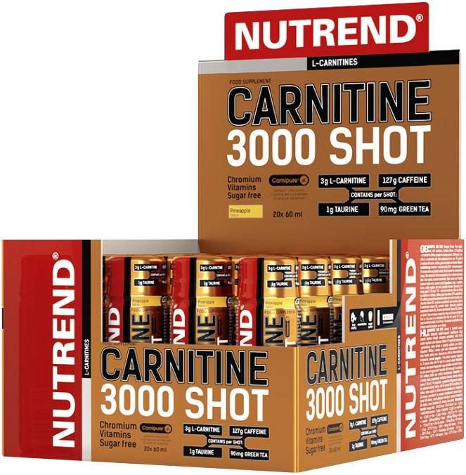 20x Nutrend Carnitine 3000 Shot 60 ml portocaliu