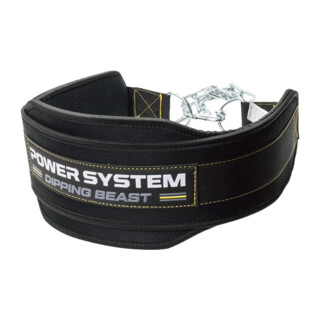 Power System Neoprene Dip Belt with Chain Dipping Beast PS 3860 black / yellow