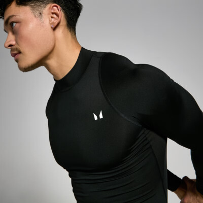 MyProtein Men's Training Baselayer High Neck Long Sleeve Top black