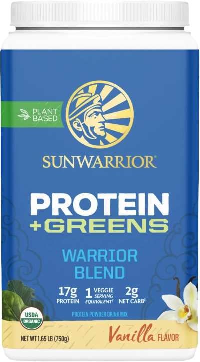 Sunwarrior Protein Warrior Blend + Greens 750 g ízesítetlen