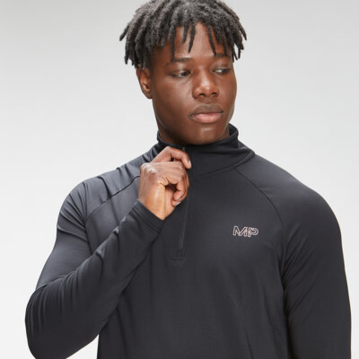 MyProtein Men's Repeat Mark Graphic Training 1/4 Zip črna