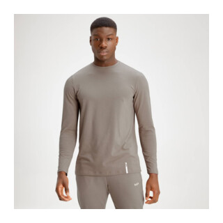 MyProtein Mens Luxe Classic Long Sleeve Crew taupe