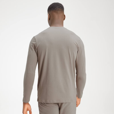 MyProtein Mens Luxe Classic Long Sleeve Crew taupe