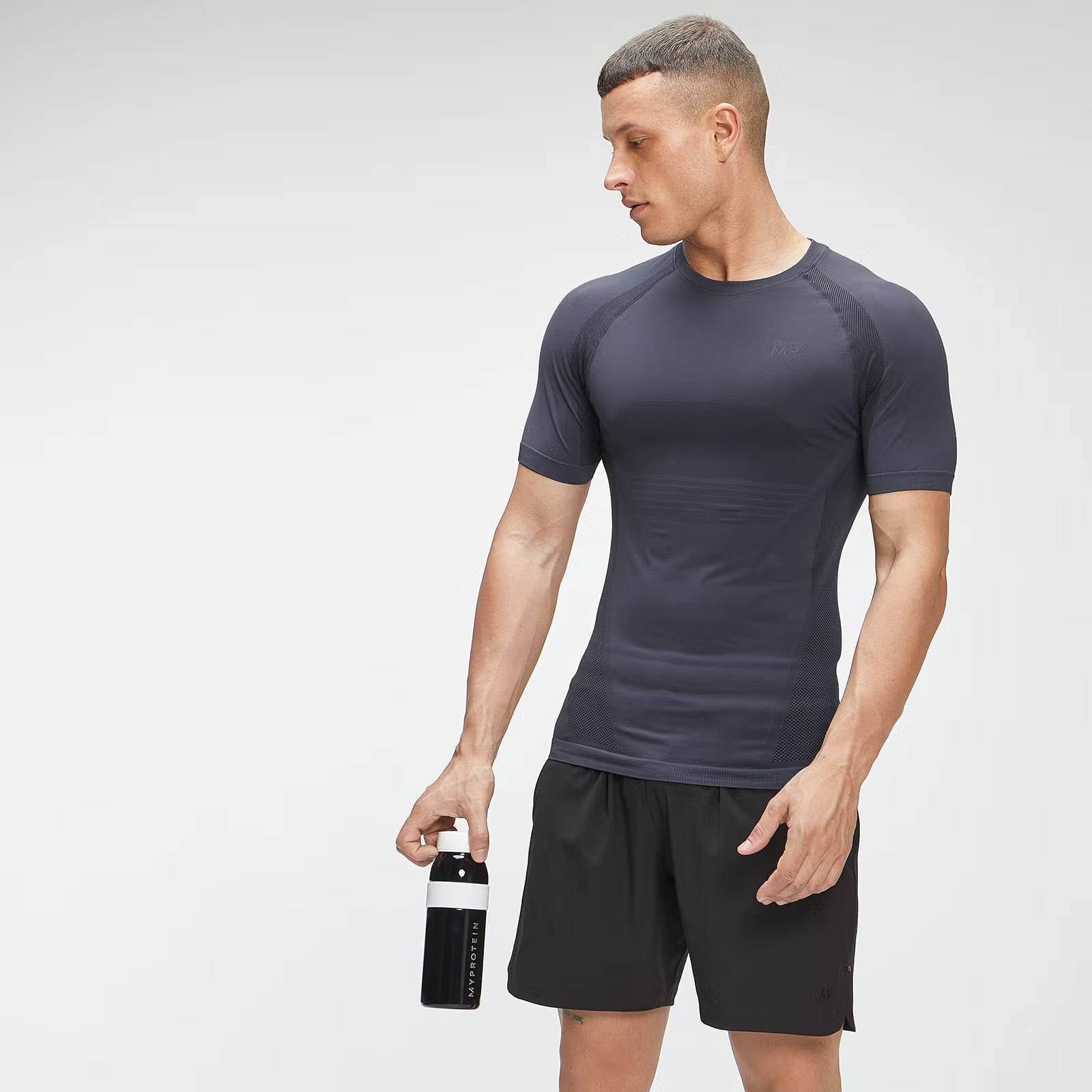 MyProtein Pánske tričko Tempo Seamless grafitové XL