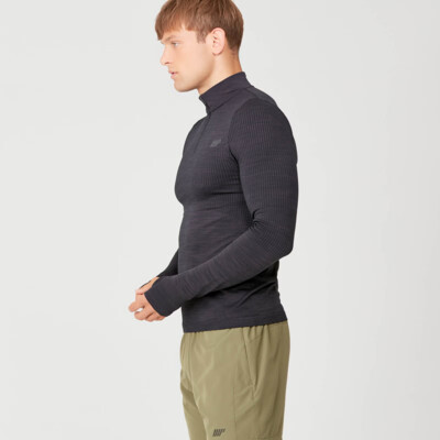 MyProtein Men's Sculpt Seamless 1/4 Zip Top mørkegrå