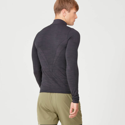 MyProtein Men's Sculpt Seamless 1/4 Zip Top mørkegrå