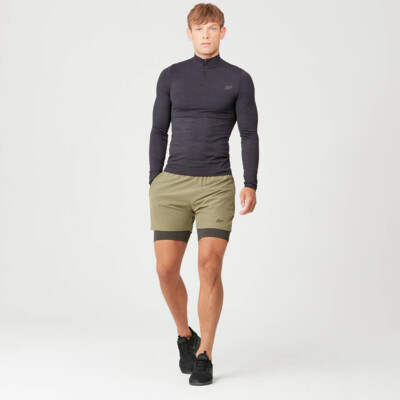 MyProtein Men's Sculpt Seamless 1/4 Zip Top mørkegrå