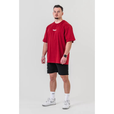 Nebbia Oversized tričko GYM ESSENTIALS 381 tmavě červená