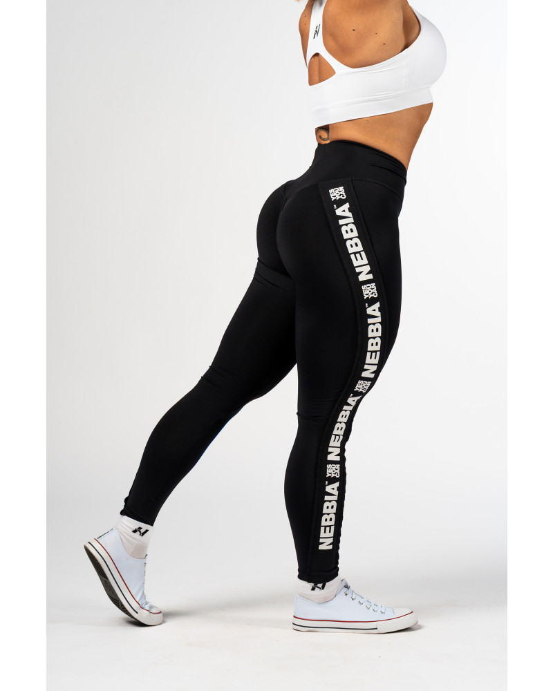 High Waisted Side Stripe Leggings ICONIC 209 black