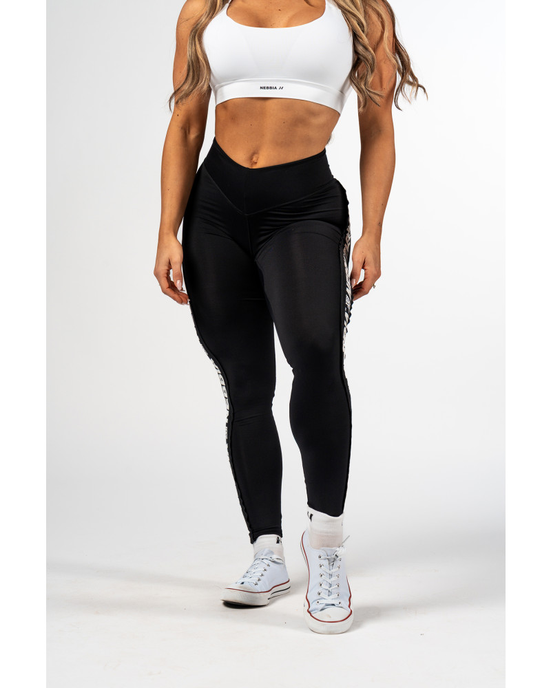 Nebbia High Waisted Side Stripe Leggings ICONIC 209 black