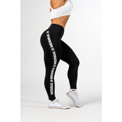 Nebbia High Waisted Side Stripe Leggings ICONIC 209 sort