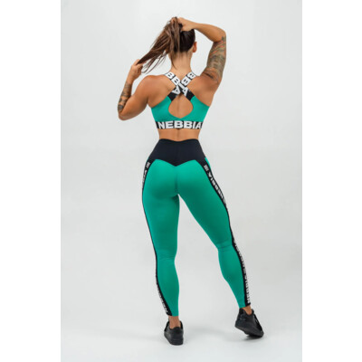 Nebbia High Waisted Side Stripe Leggings ICONIC 209 zelena