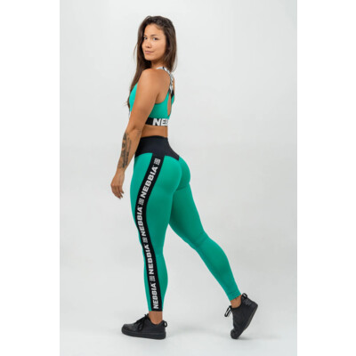 Nebbia High Waisted Side Stripe Leggings ICONIC 209 zelena