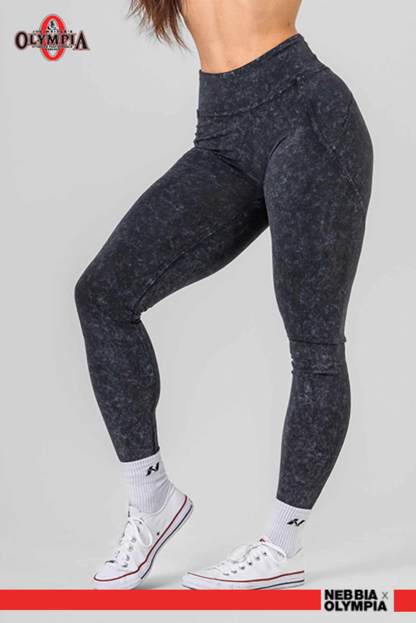 Nebbia Washed High Waisted Leggings GYM WARRIOR 776 black XS (xsmall)