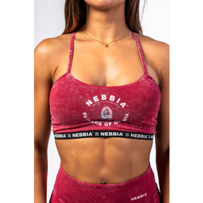 Nebbia Washed Open Back Sports Bra LEGACY 779 rdeča