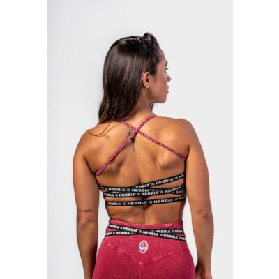 Nebbia Washed Open Back Sports Bra LEGACY 779 rdeča