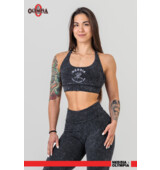 Nebbia Washed Medium-Support Sports Bra GOLDEN AGE 778 μαύρο