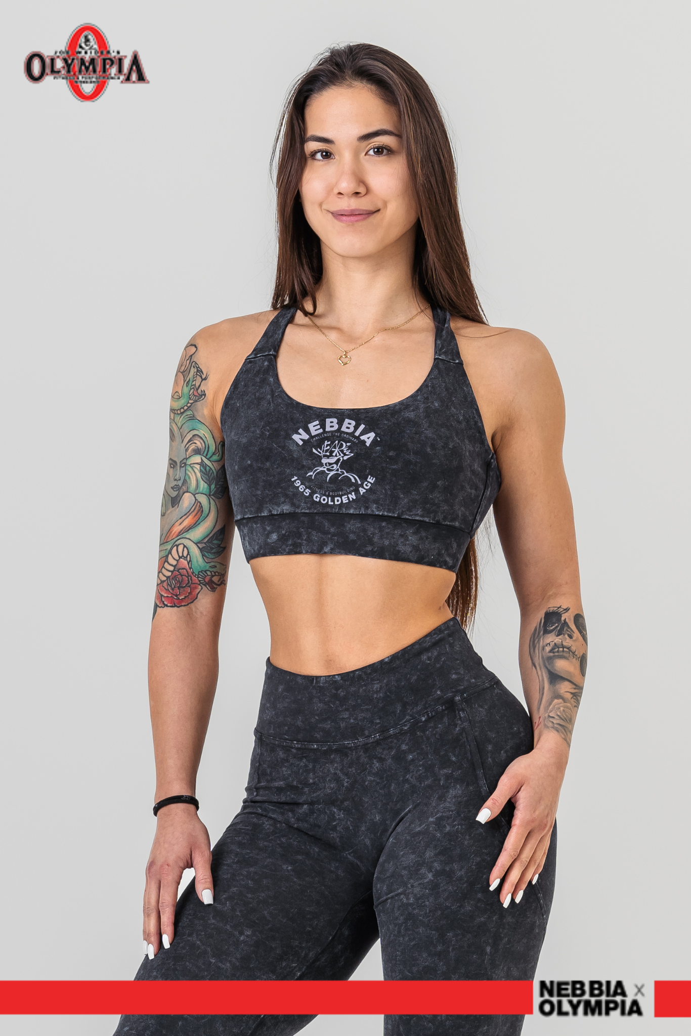 Nebbia Washed Medium-Support Sports Bra GOLDEN AGE 778 black S (small)