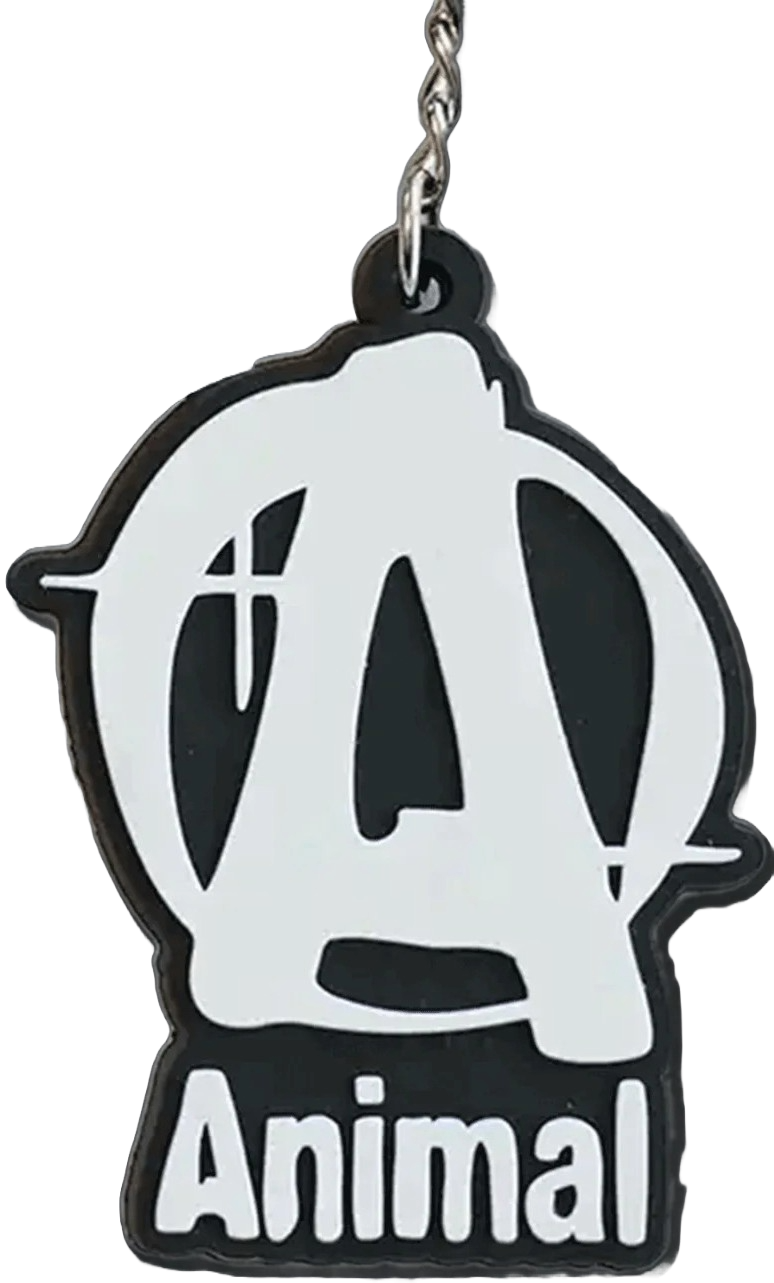 Universal Animal 3D Rubber Keychain preto-branco
