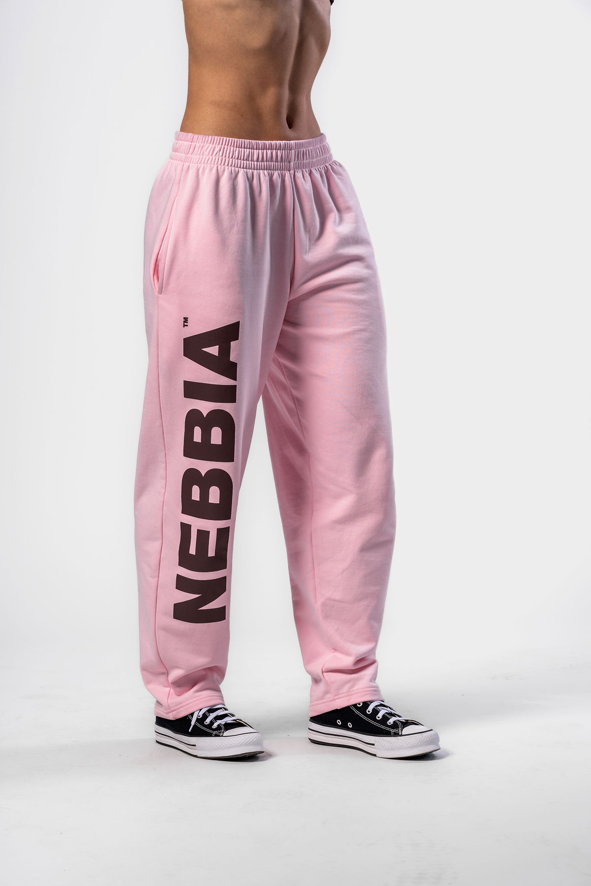 Nebbia Loose-Fit Baggy Pants BOYFRIEND STYLE 432 różowy M