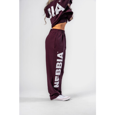 Nebbia Loose-Fit Baggy Pants BOYFRIEND STYLE 432 dark red
