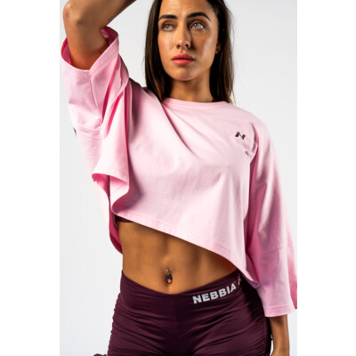 Nebbia Oversized Cropped Tee JUST FLOW 431 pink