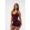 Nebbia Body-Enhancing Workout Jumpsuit STRONG BEAUTY 427 dark red