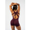 Nebbia Body-Enhancing Workout Jumpsuit STRONG BEAUTY 427 dark red