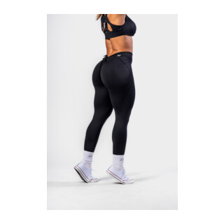 Nebbia V-Cut Lace-Up Sculpting Leggings OWN YOUR POWER 426 black